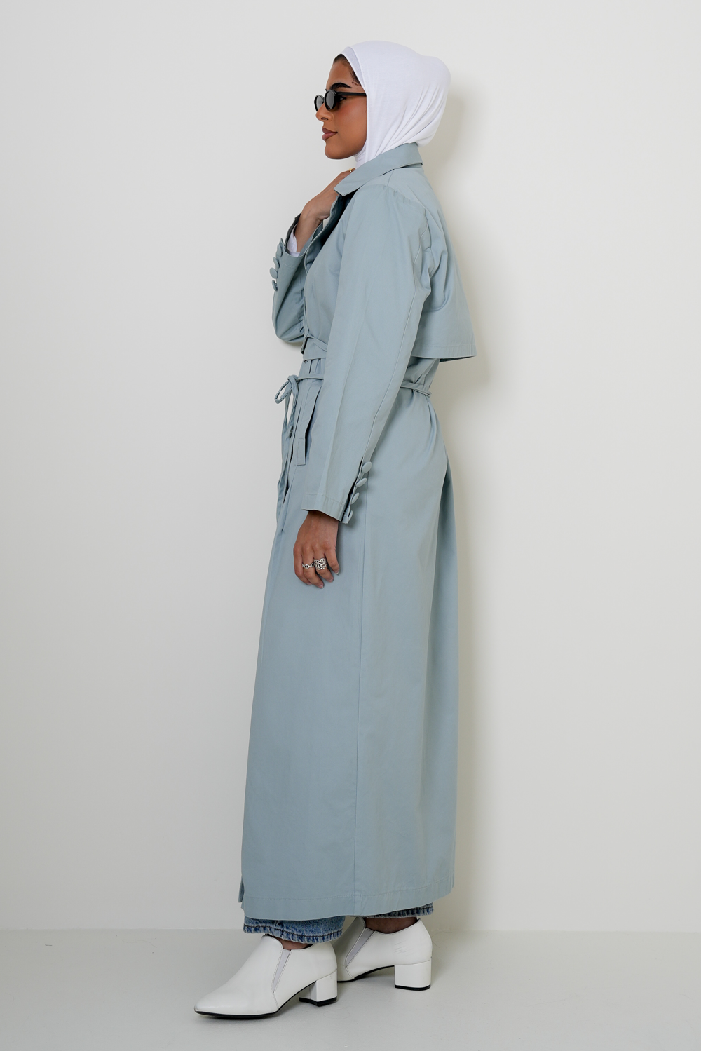7866 Light Gray Long Dress For Women
