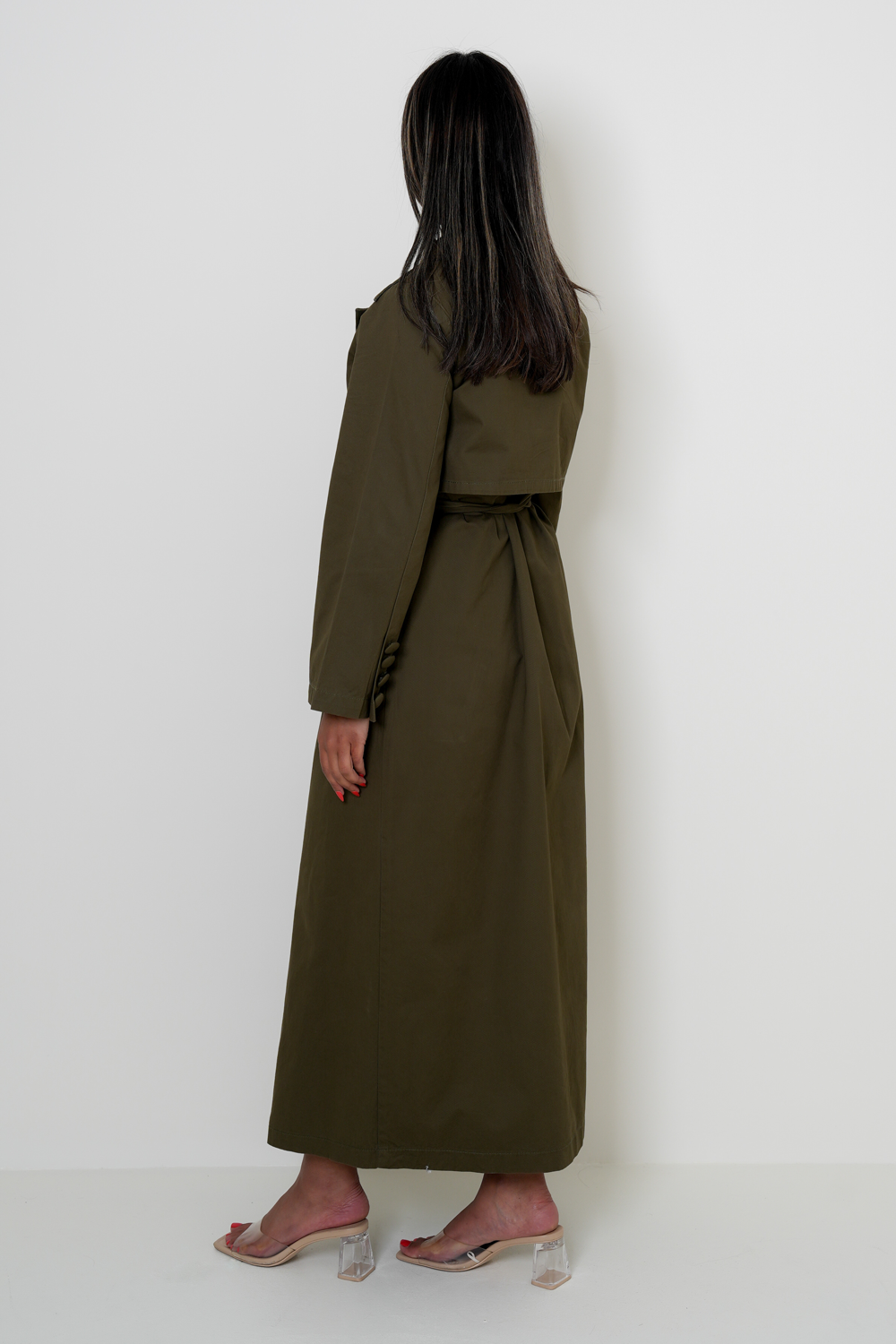 7866 Olive Long Dress For Women
