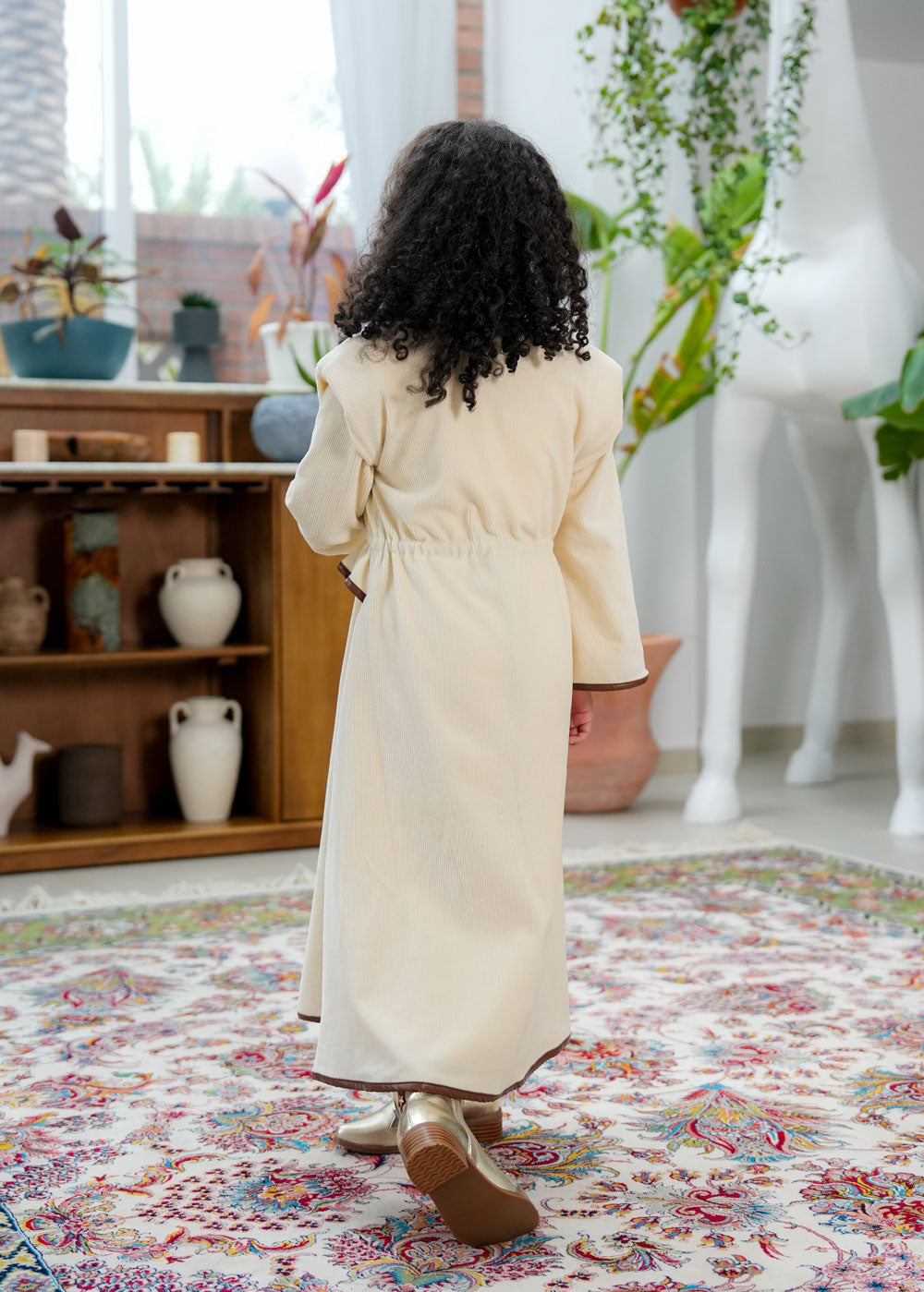 8041 Off White Palm Tree Daraa For Girls