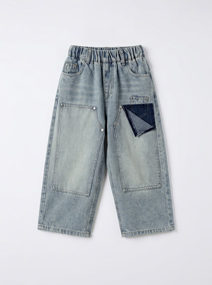 8118 Light Blue Denim Pants For Girls