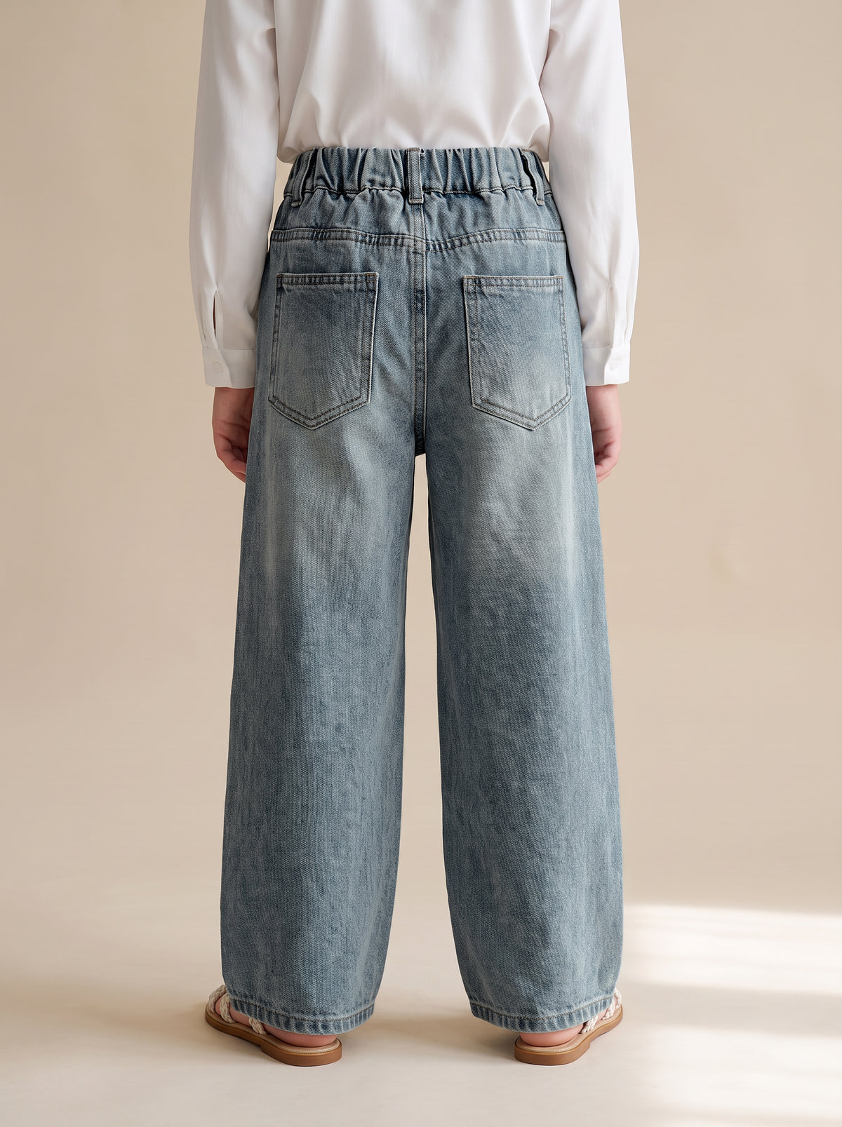 8118 Light Blue Denim Pants For Girls