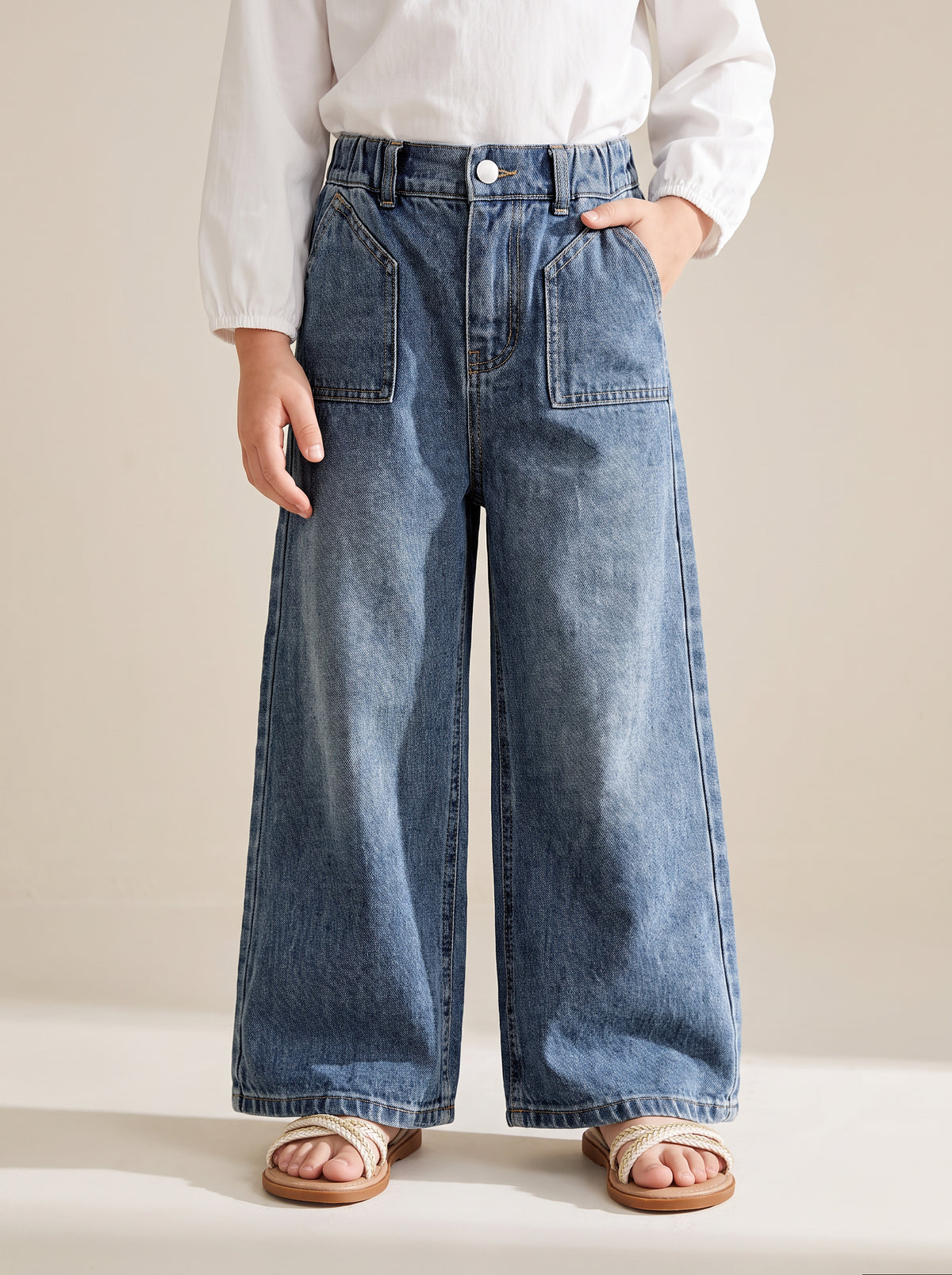 8120 Blue Denim Pants For Girls