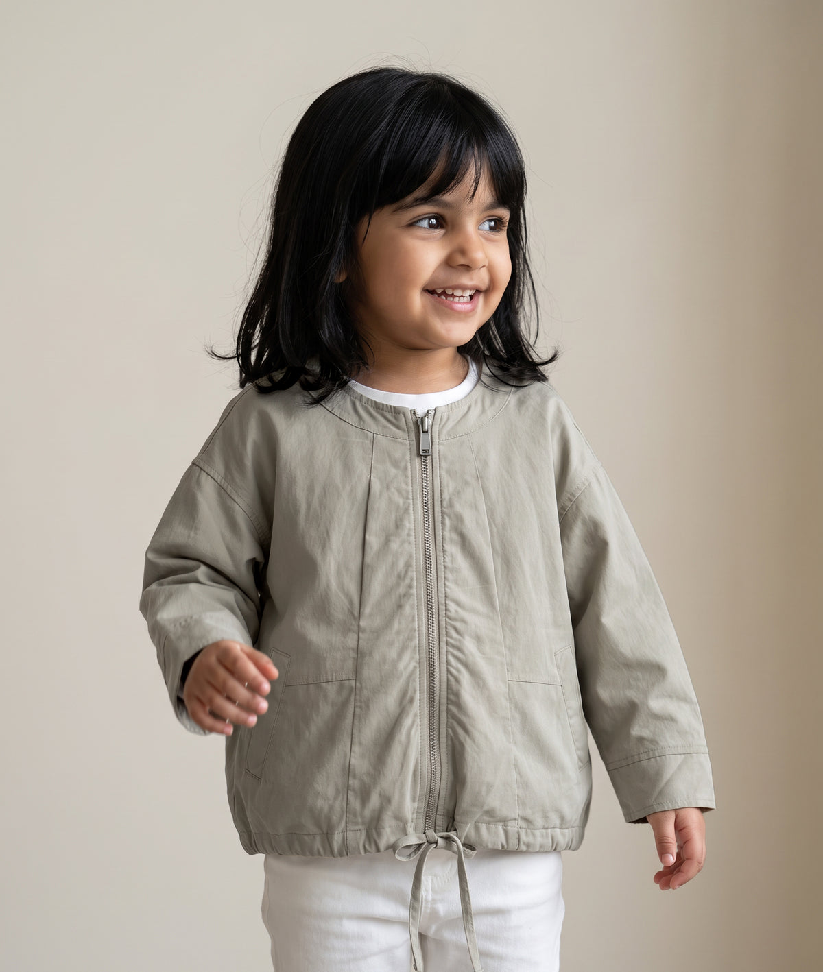 8142 Beige Jacket For Girls