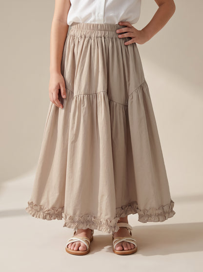 8148 Beige Skirt For Girls
