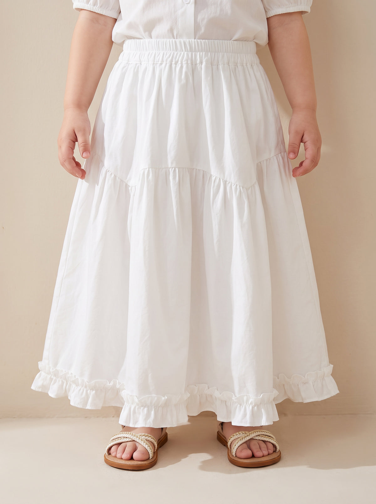 8148 White Skirt For Girls