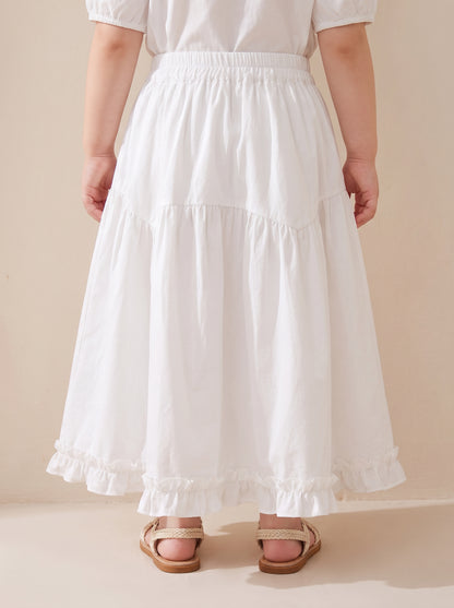 8148 White Skirt For Girls