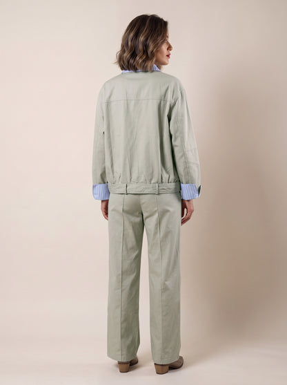 8164 Light Grey Jacket and Pants Set For Women
