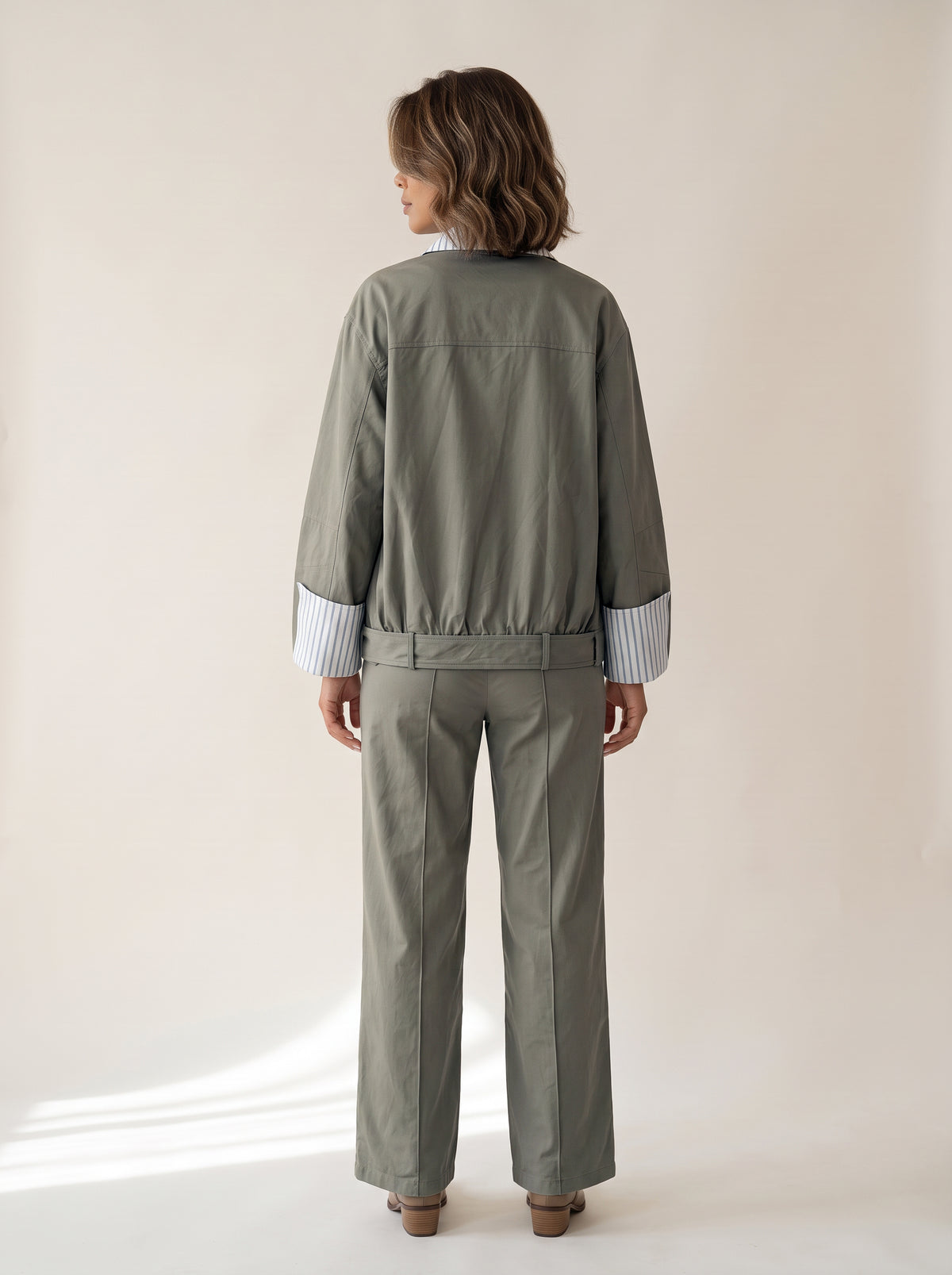 8164 Dark Grey Jacket and Pants Set For Women