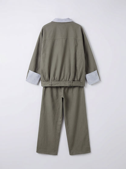 8164 Dark Grey Jacket and Pants Set For Women