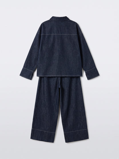 8165 Navy Jacket and Pants Set For Women