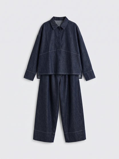 8165 Navy Jacket and Pants Set For Women