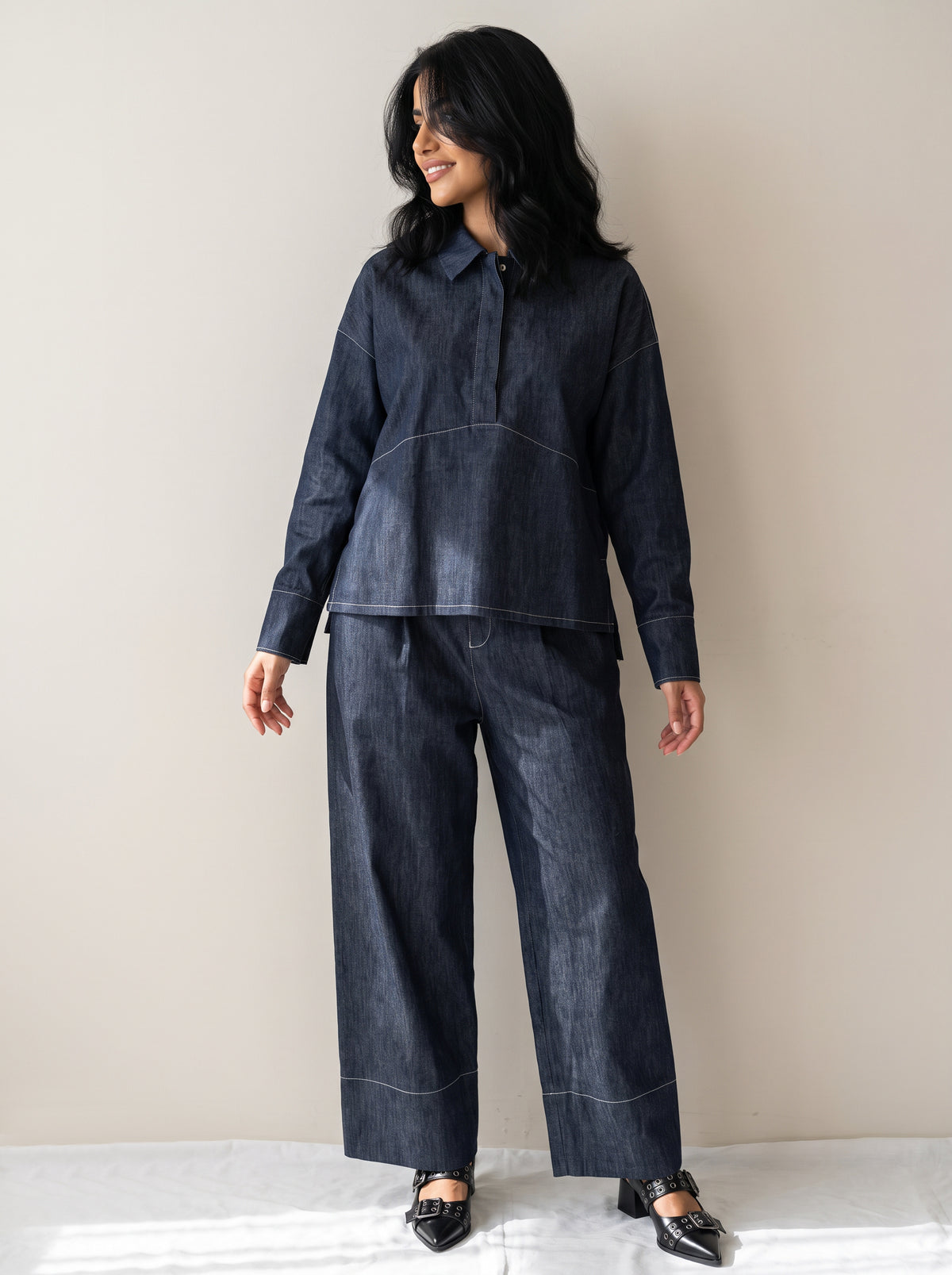 8165 Navy Jacket and Pants Set For Women