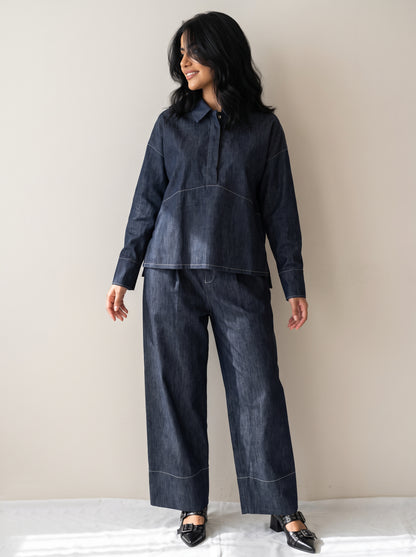 8165 Navy Jacket and Pants Set For Women