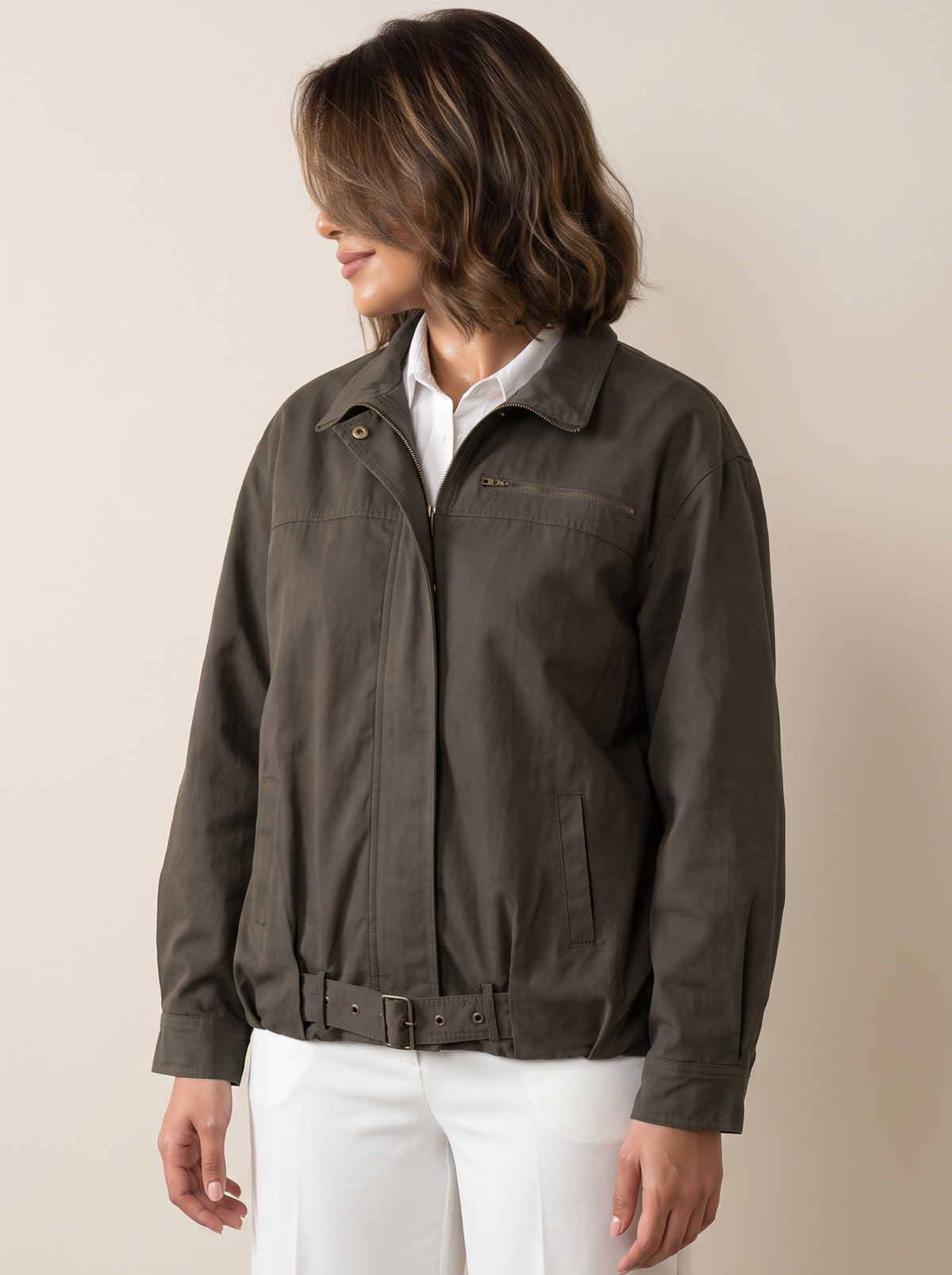 8166 Olive Jacket For Women