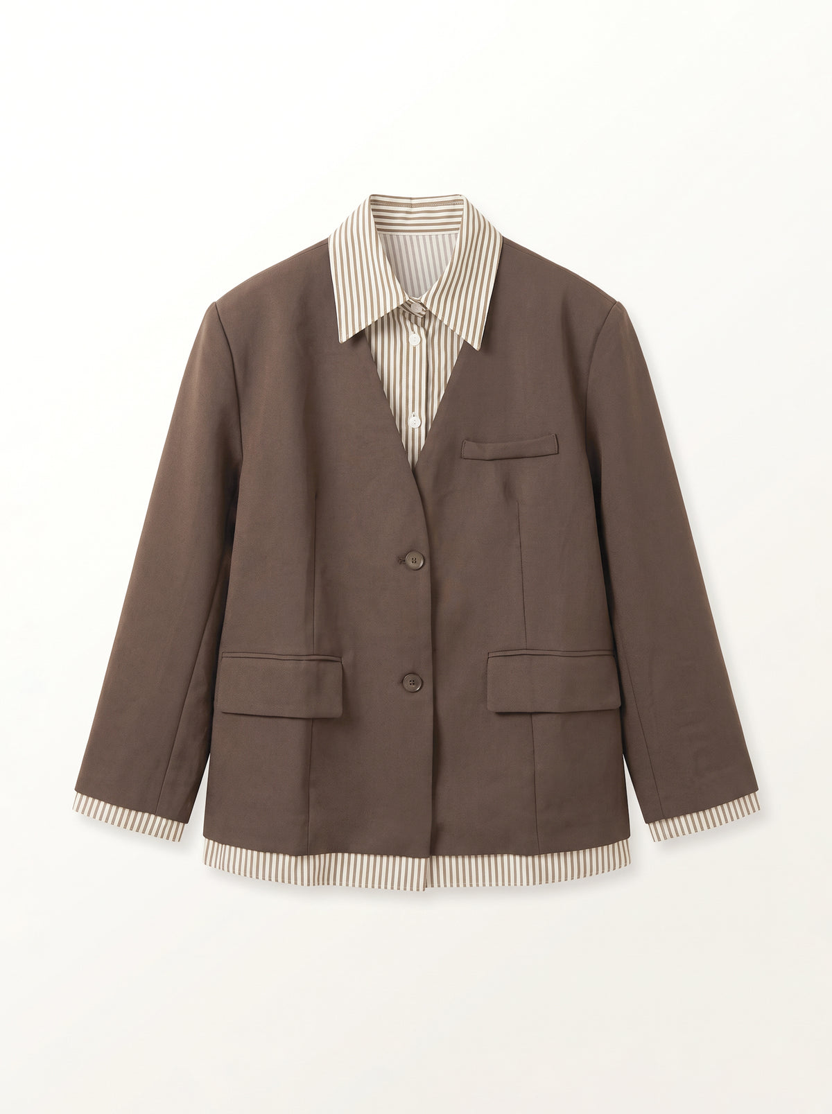 8167 Coffee Brown Blazer For Women