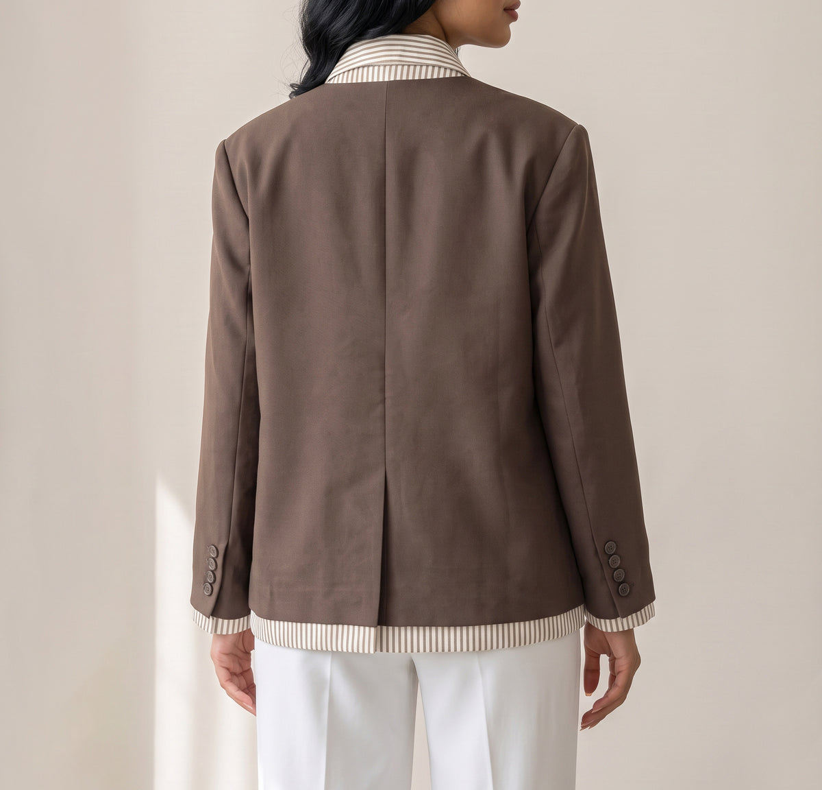 8167 Coffee Brown Blazer For Women
