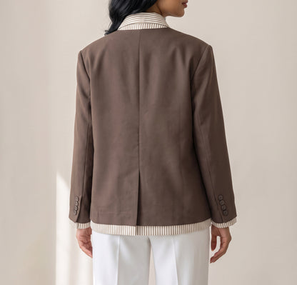 8167 Coffee Brown Blazer For Women