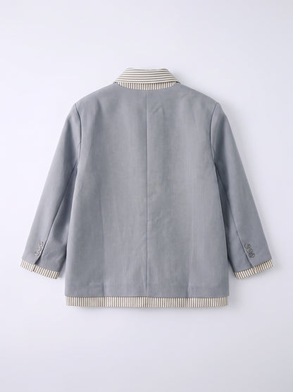 8167 Light Grey Blazer For Women