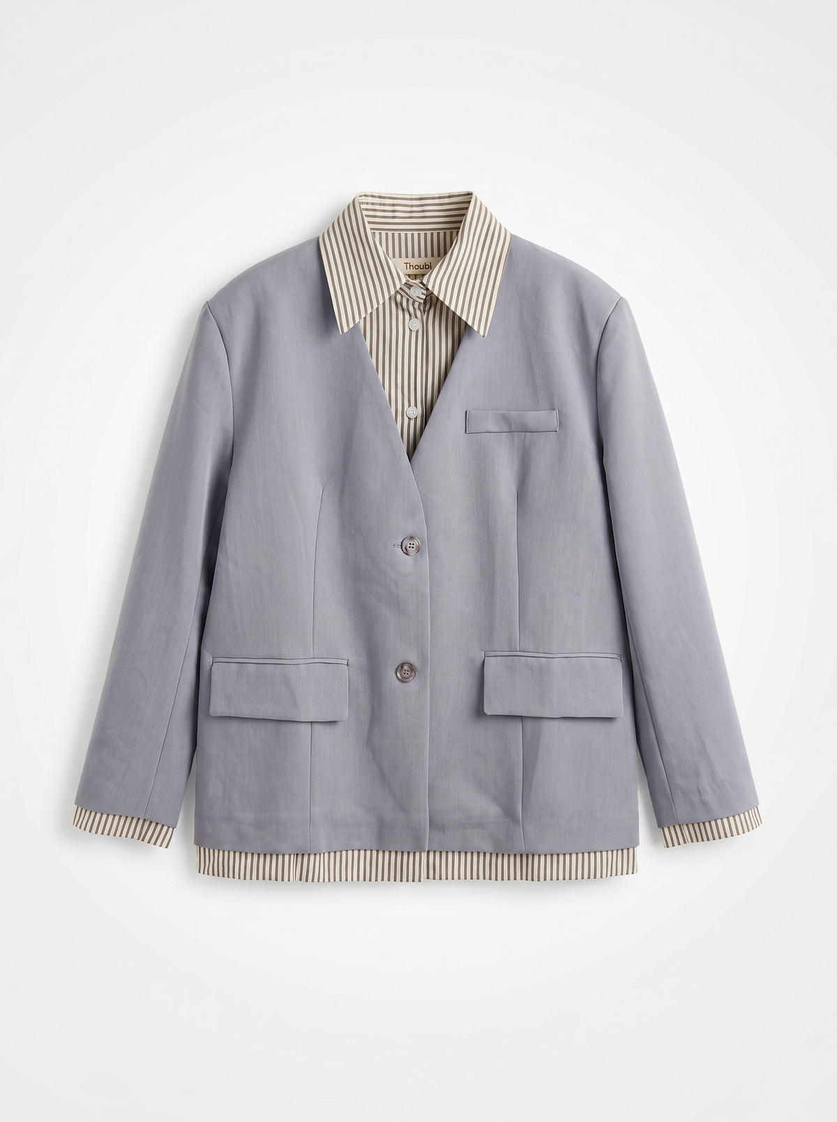 8167 Light Grey Blazer For Women