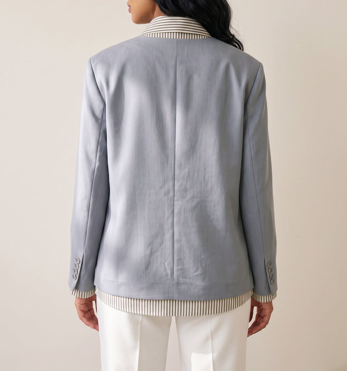 8167 Light Grey Blazer For Women