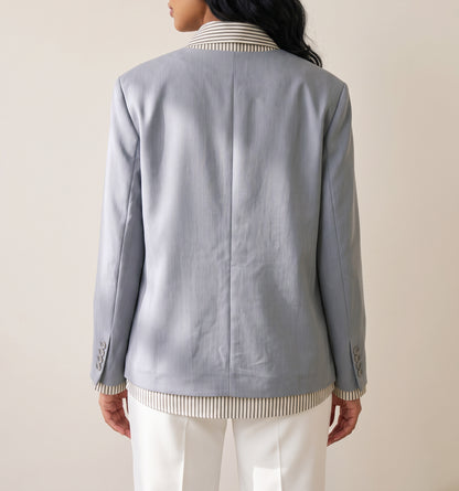 8167 Light Grey Blazer For Women