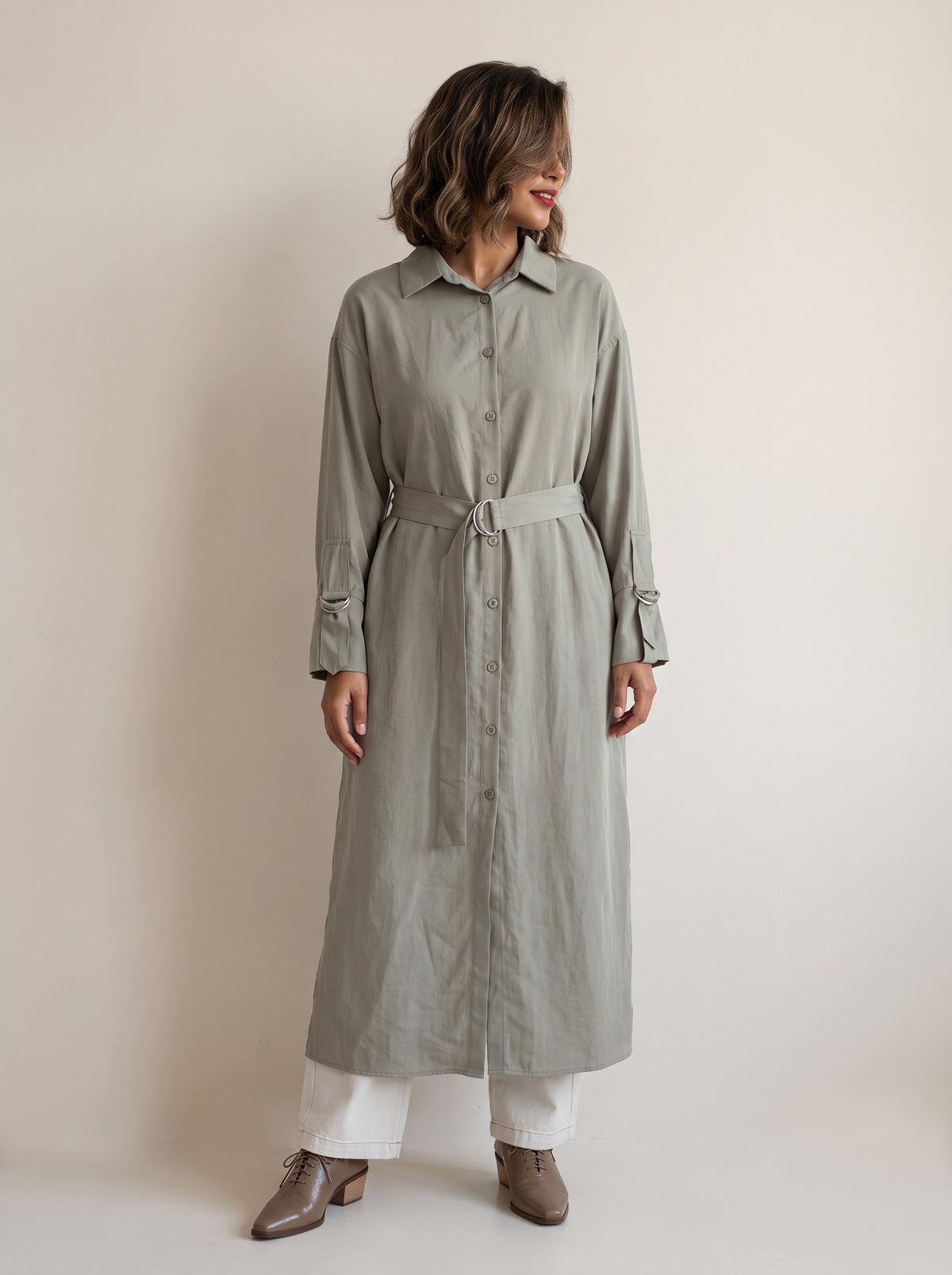 8197 Beige Long Shirt For Women