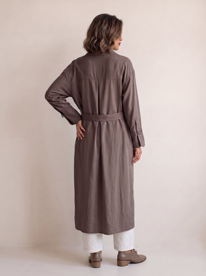 8197 Brown Long Shirt For Women