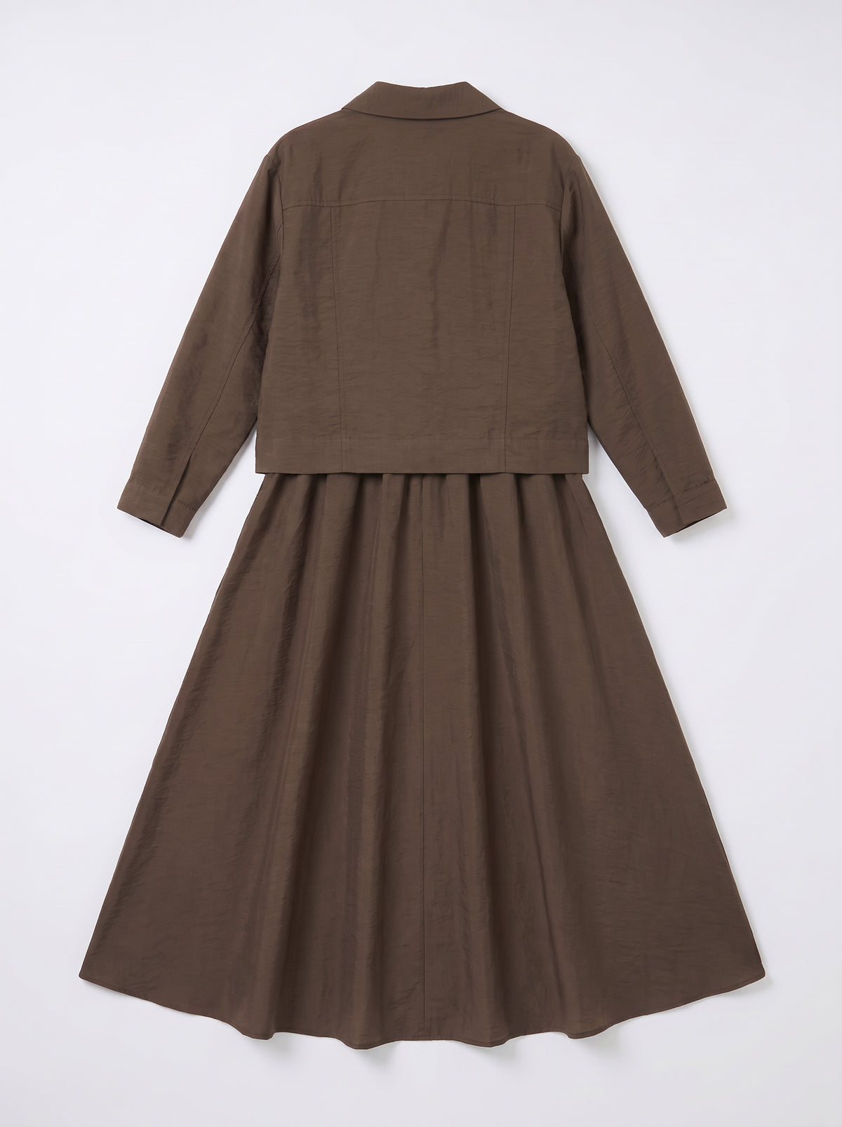 8202 Brown Jacket and Skirt Set For Women