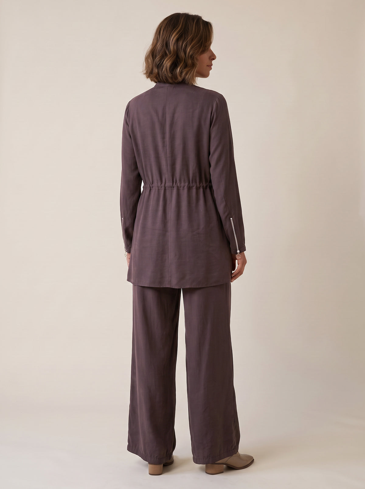 8207 Dark Brown Top And Pants Set For Women