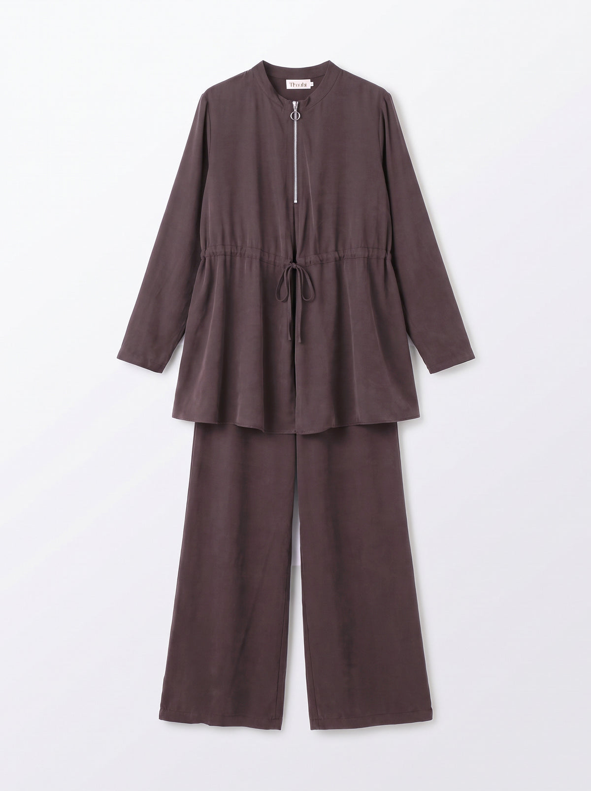 8207 Dark Brown Top And Pants Set For Women