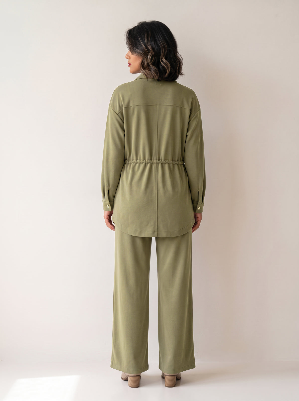 8203 Light Green Shirt And Pants Set For Women