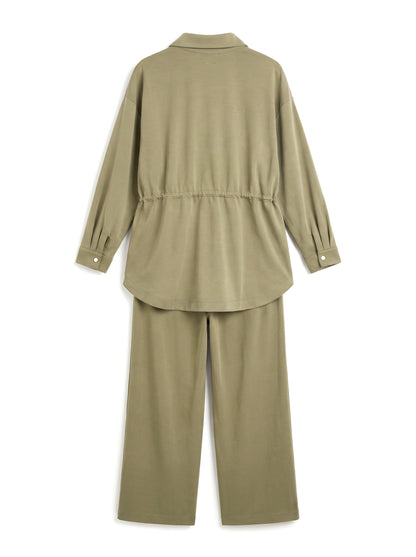 8203 Light Green Shirt And Pants Set For Women