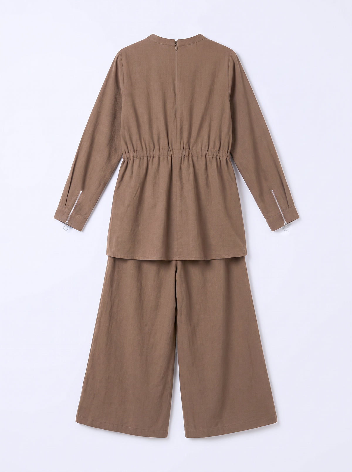 8207 Light Brown Top And Pants Set For Women