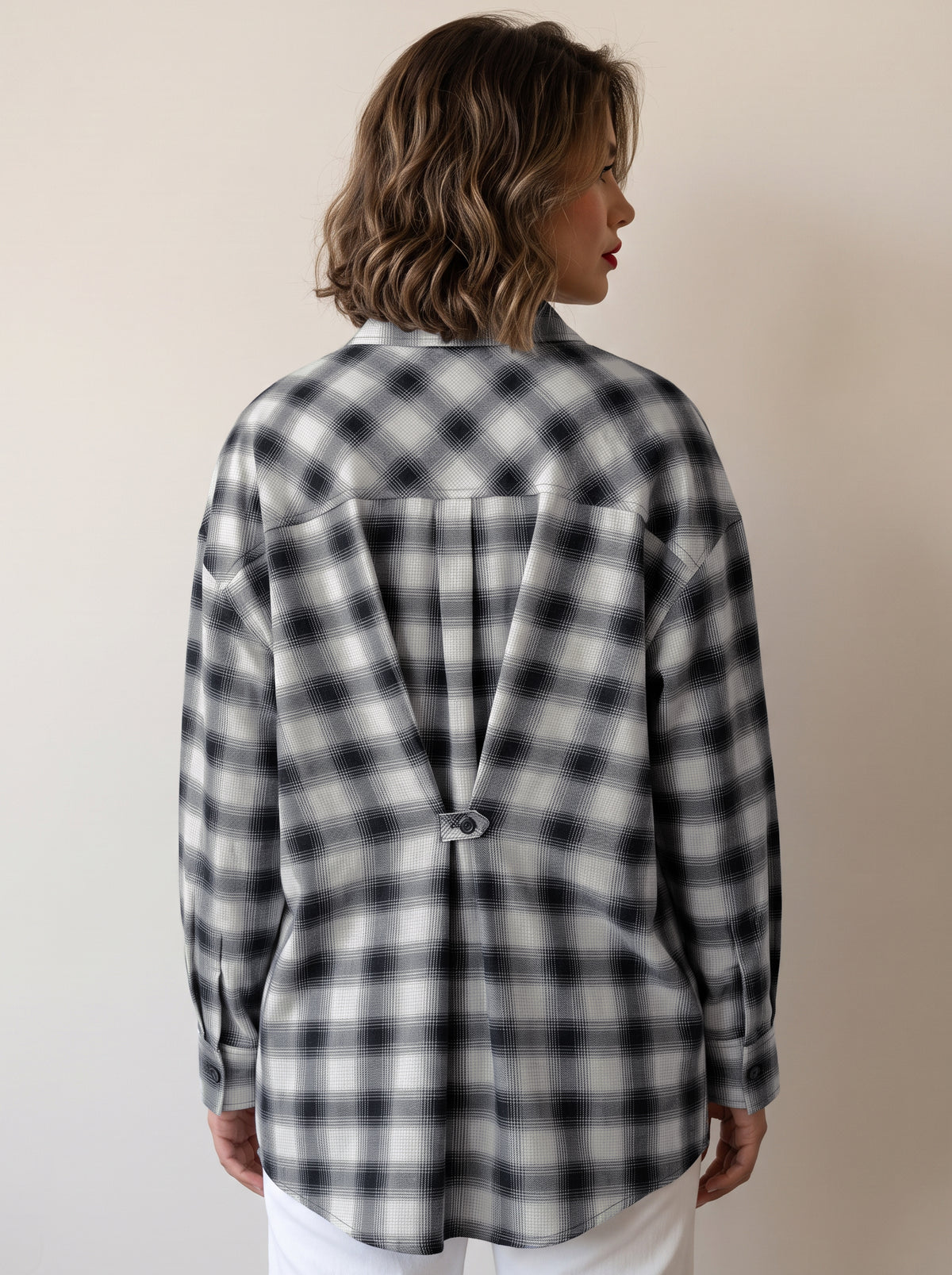 8222 Grey Oversize Shirt For Women