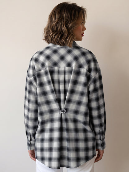8222 Grey Oversize Shirt For Women