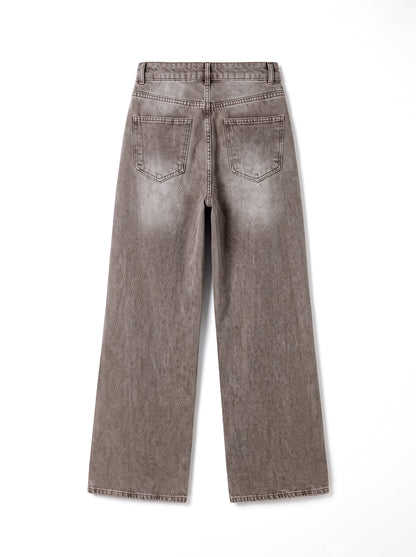 8227 Light Brown Denim Pants For Women