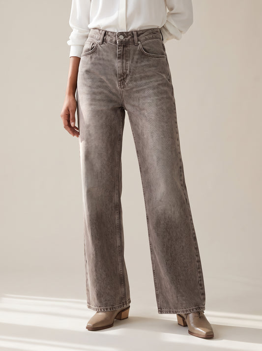 8227 Light Brown Denim Pants For Women