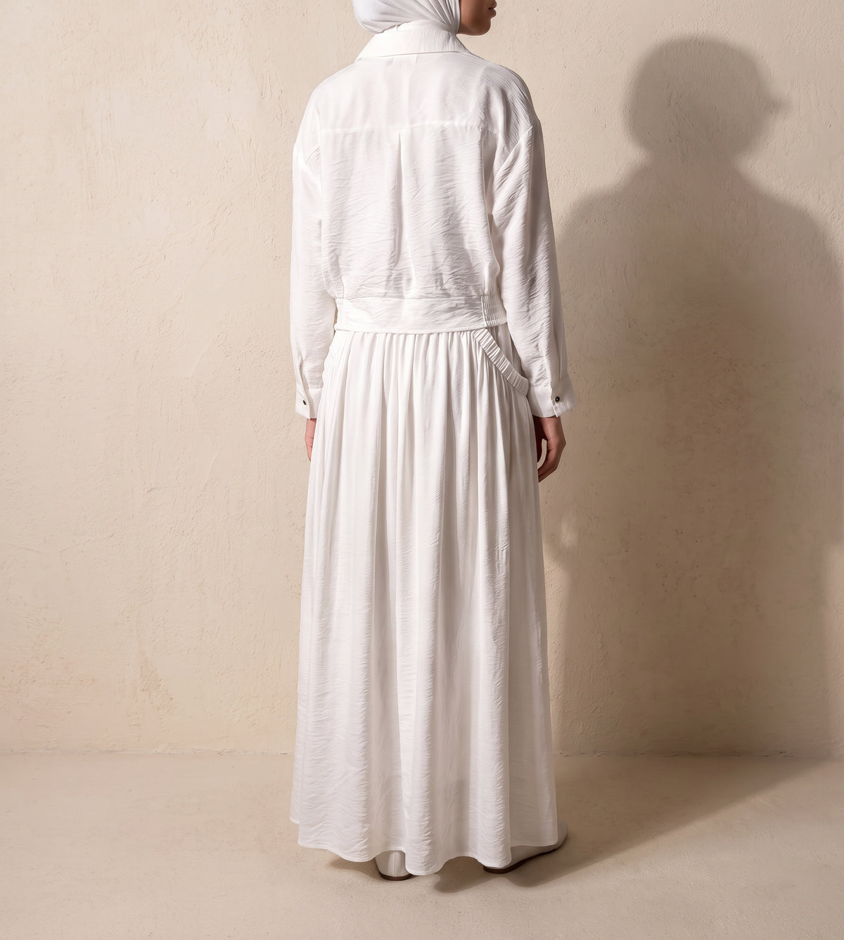 8281 White Shirt And Skirt Set For Women
