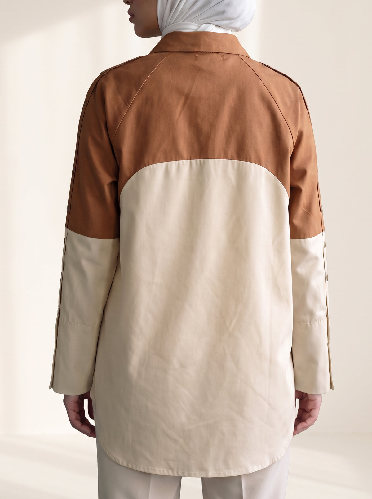 8331 Beige And Brown Shirt For Women