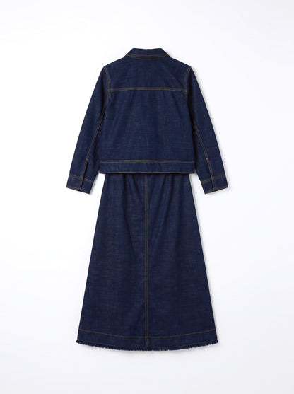 8384 Navy Jacket and Skirt Set For Women