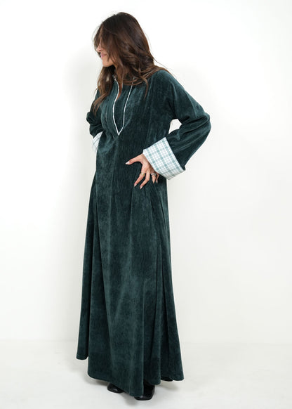8096 Dark Green Velvet Daraa For Women