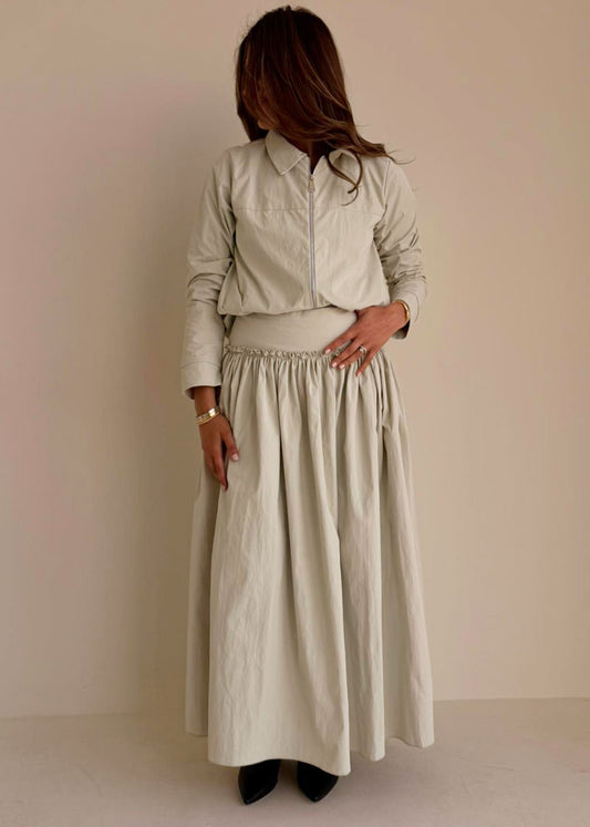 8188 Nova Edition-13 Greige Jacket And Skirt Set
