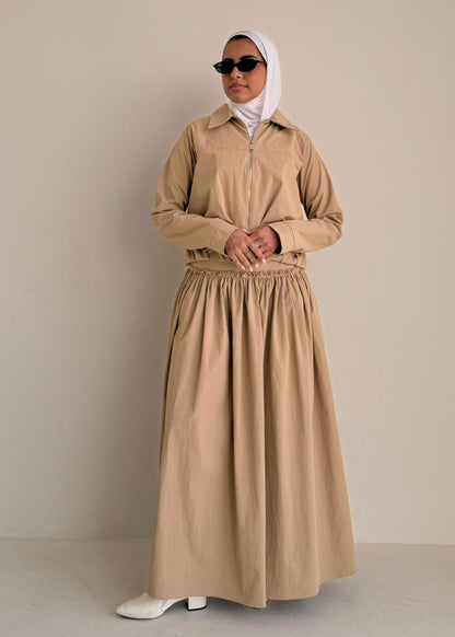 8188 Nova Edition-15 Desert Beige Jacket And Skirt Set
