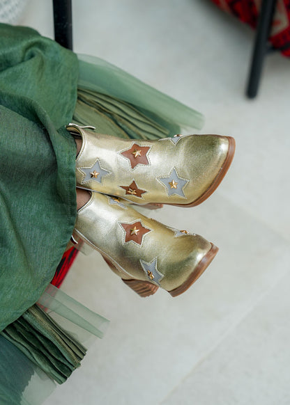 8035 Golden Star Boots For Girls
