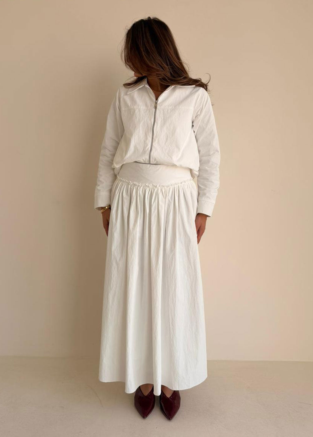 8188 Nova Edition-11 White Jacket And Skirt Set