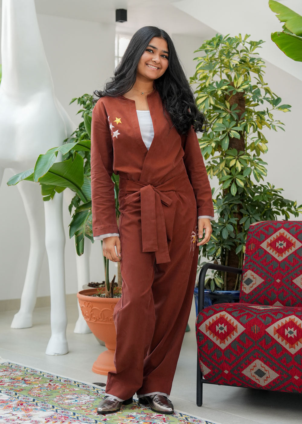 8085 Orange Ramadan Set For Girls