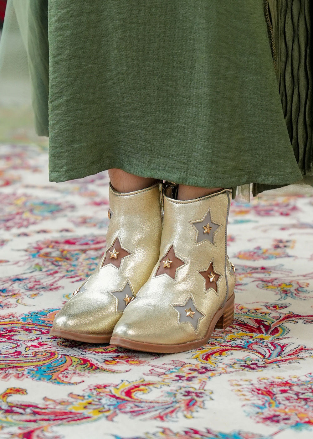 8035 Golden Star Boots For Girls