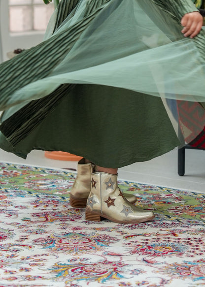 8035 Golden Star Boots For Girls