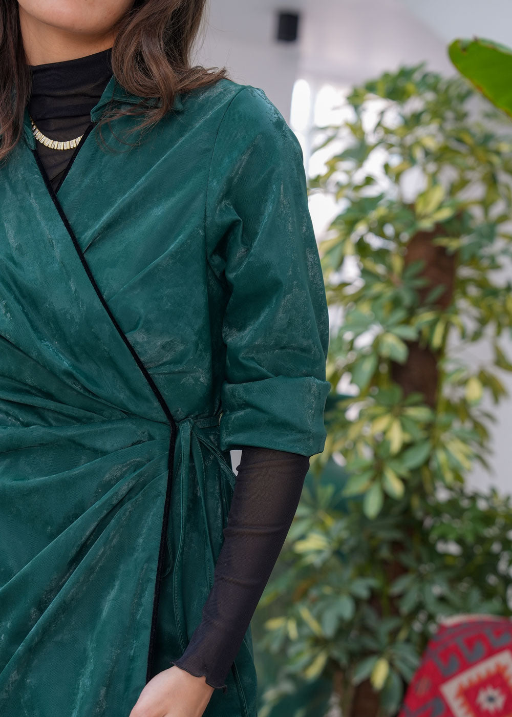 8089 Dark Green Cardigan Daraa For Women