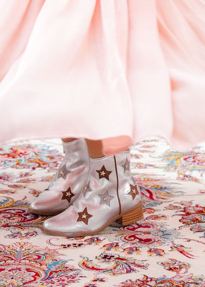 8035 Silver Star Boots For Girls